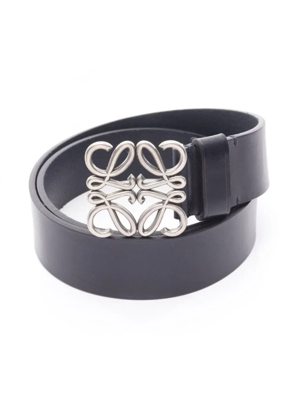 Loewe Belt Chunky Anagram Dark Navy Leather